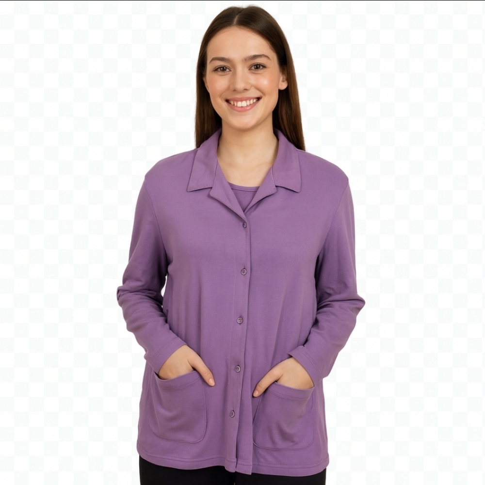 Only Necessities Lavender Plus Size Shacket Size 3X